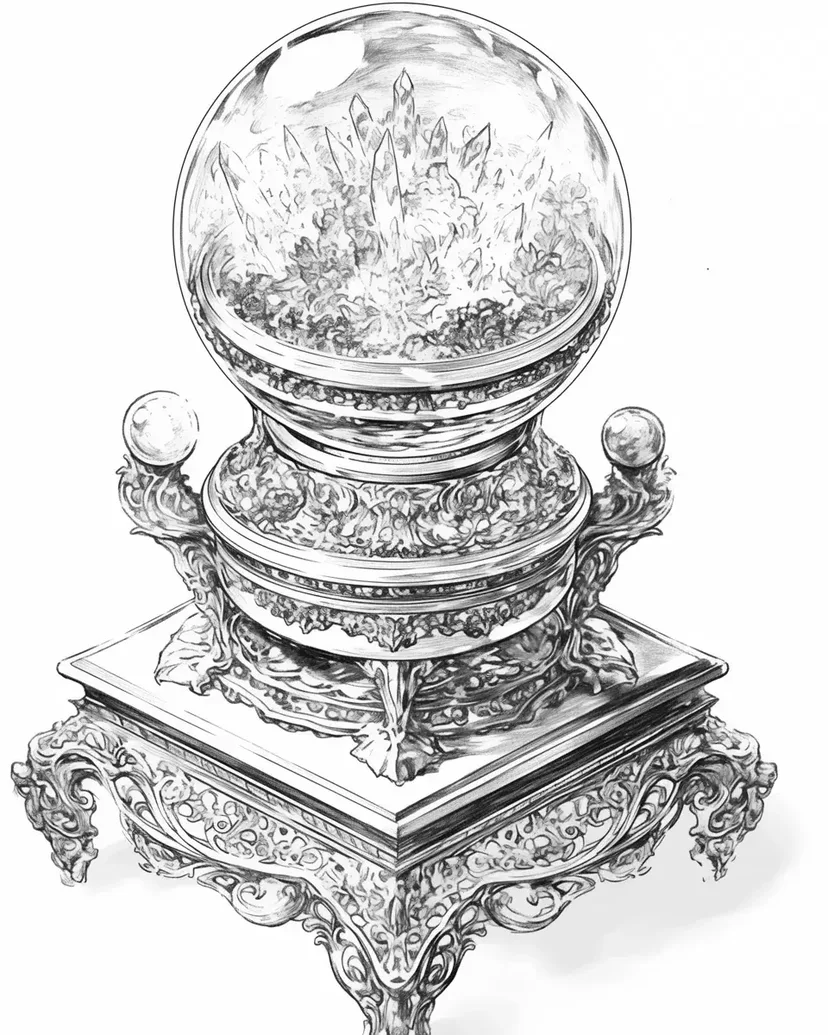 Magical Crystal Ball coloring page