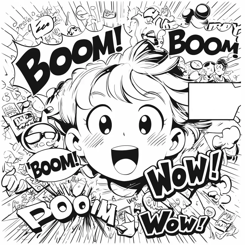 コミックスタイルの少年の塗り絵