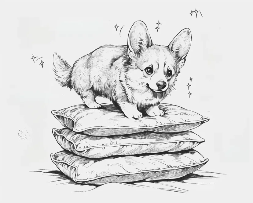 Playful Corgi coloring page