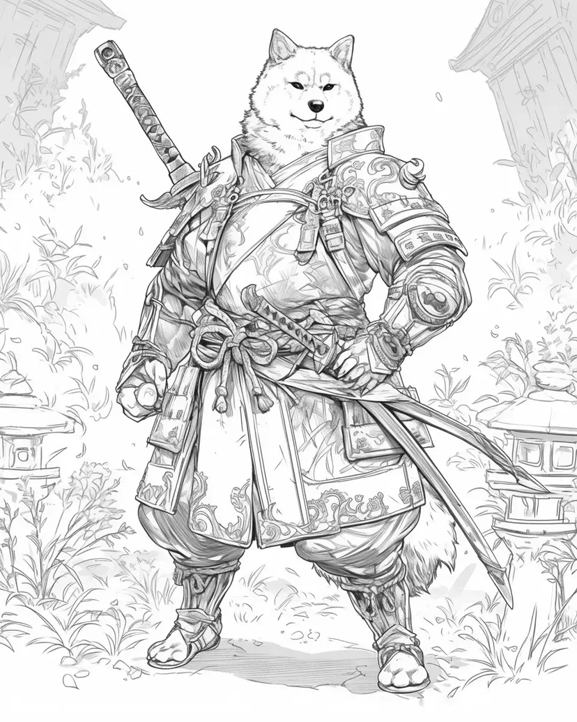 Warrior Dog coloring page