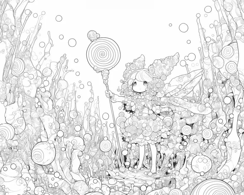 Fairy of the Candy Forest coloring page