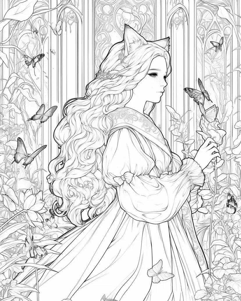Dibujo de Hada en el Jardín Encantado para colorear