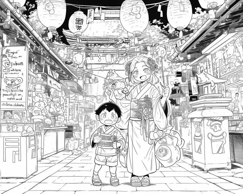 Desenho de Rua Comercial Animada para colorir