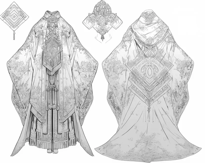 Dibujo de Atuendo Ceremonial del Místico para colorear