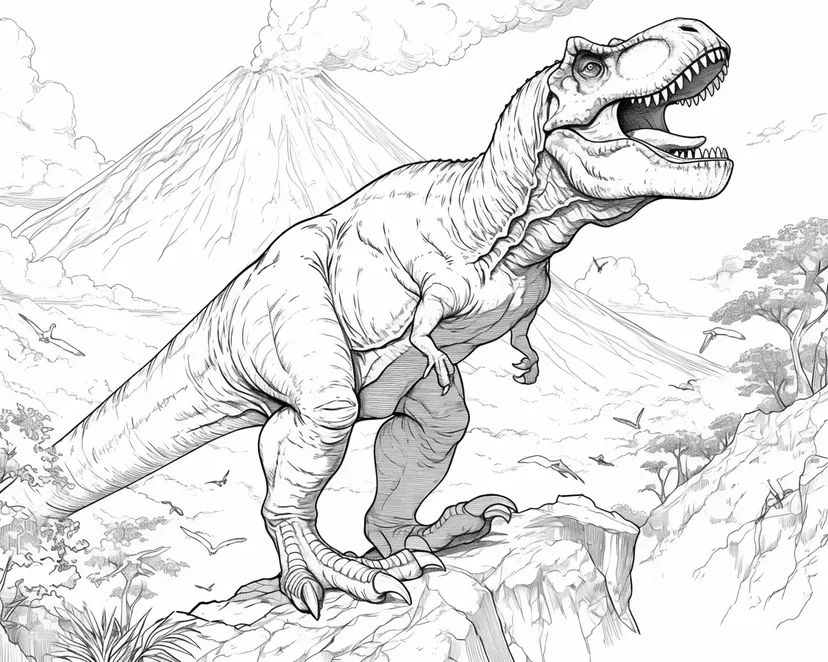 Adventure of the Tyrannosaurus coloring page