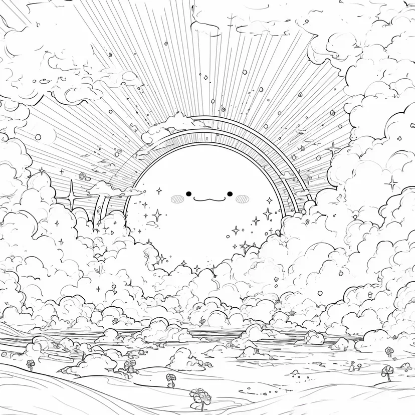 Dibujo de Sol Sonriente para colorear