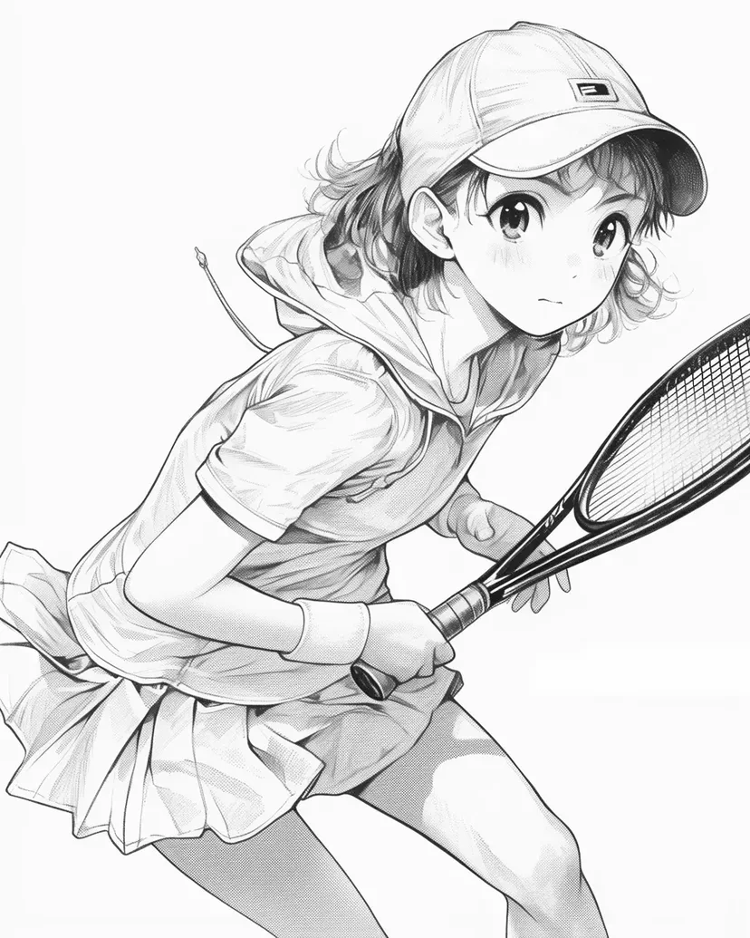 Dibujo de Chica de Tenis para colorear