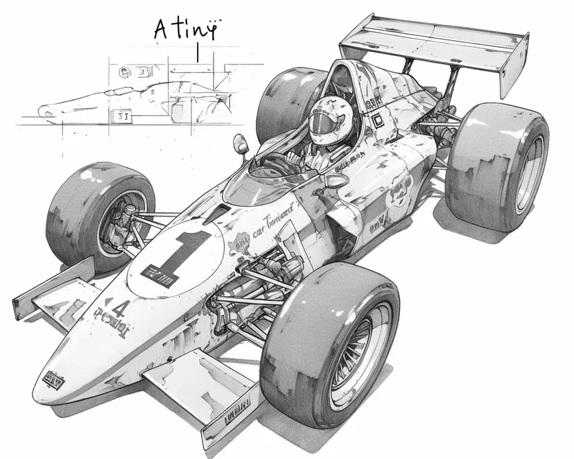 Racing Car Blueprint coloring page