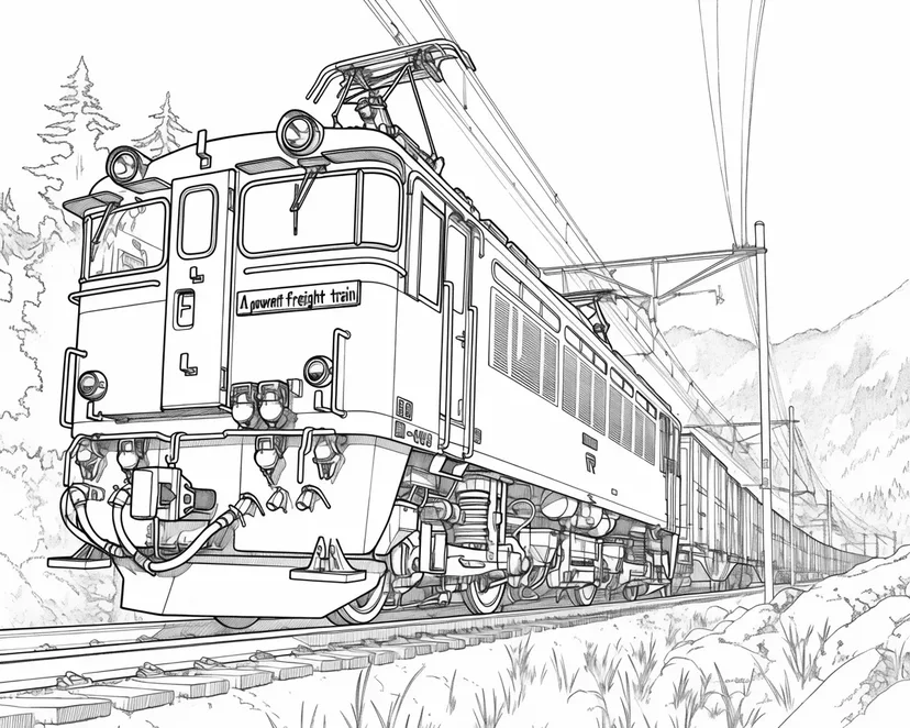 Desenho de Trem de Carga Poderoso para colorir