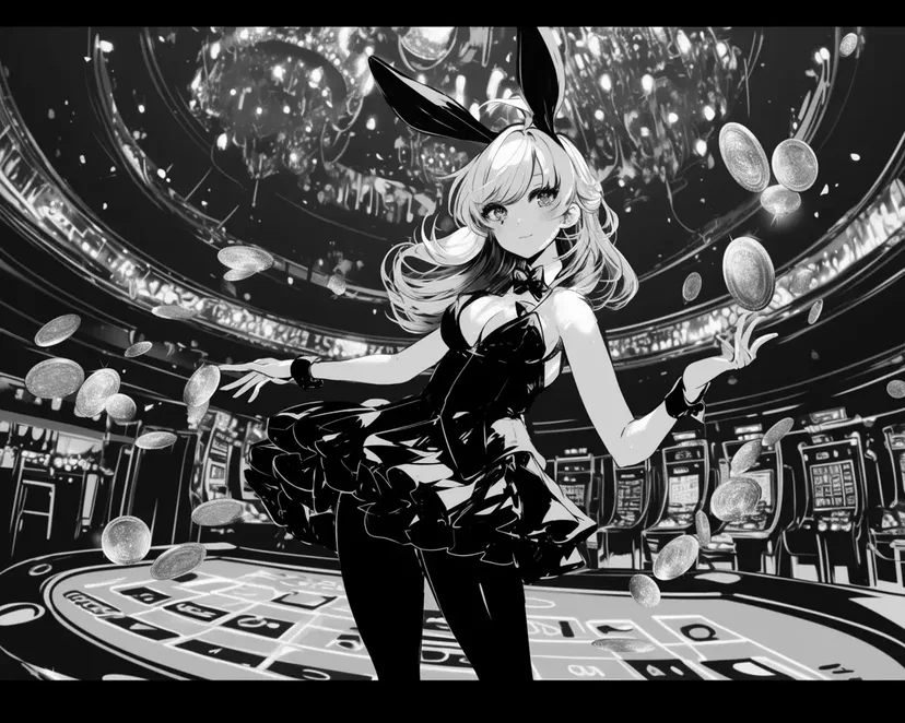 カジノの不思議な夜の塗り絵