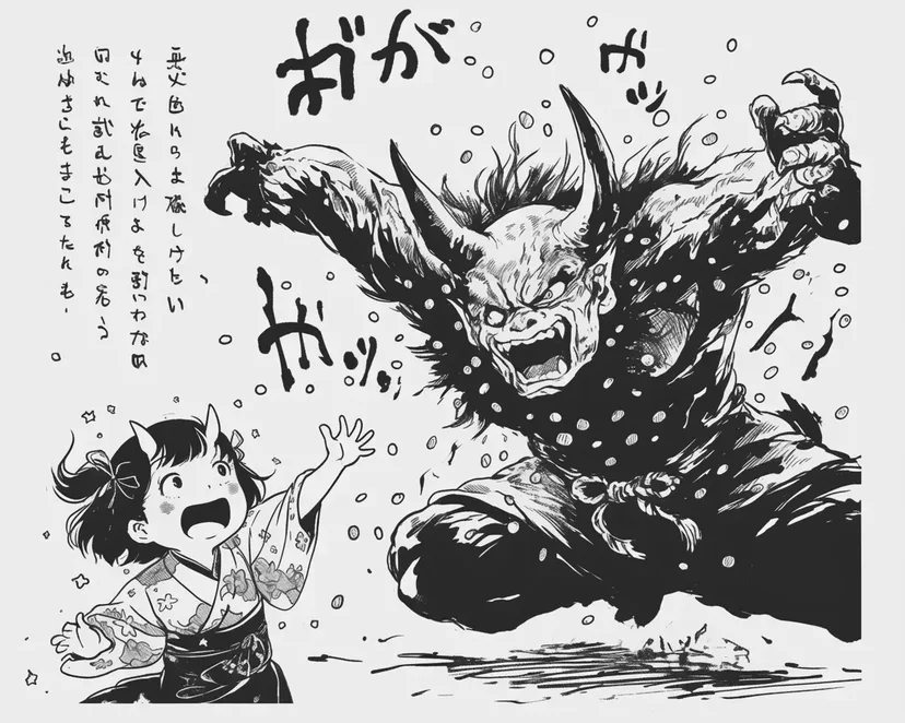 勇敢的女孩与恶魔涂色页