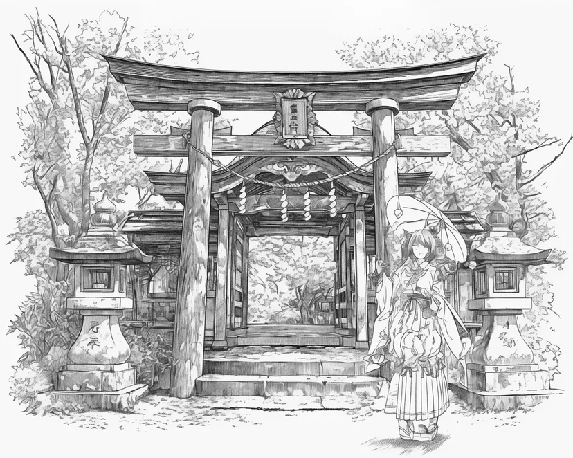 神社の巫女